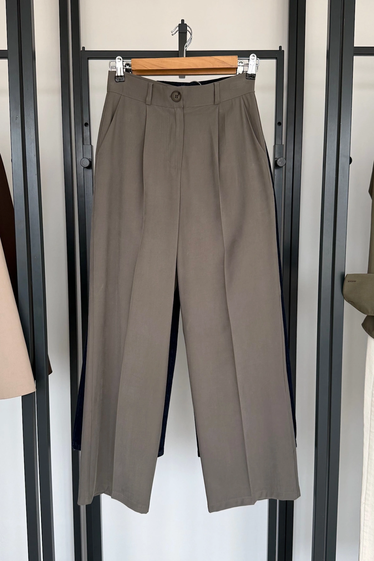 Tek Pile Palazzo Pantolon Yeşil