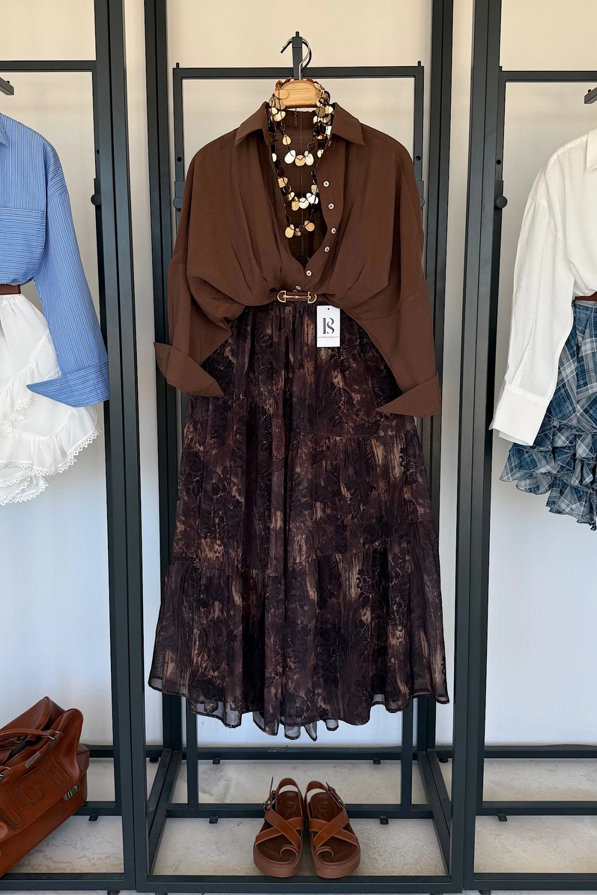 Pileli Modal Gömlek Kahverengi