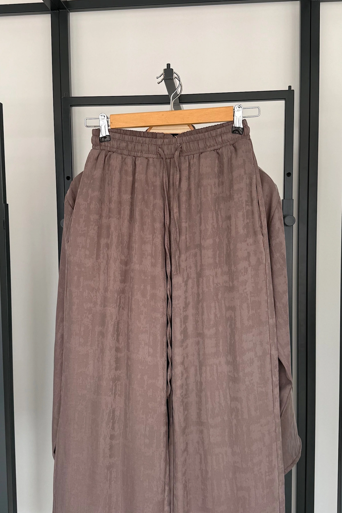 Jakarlı Kimono Takım Kahverengi