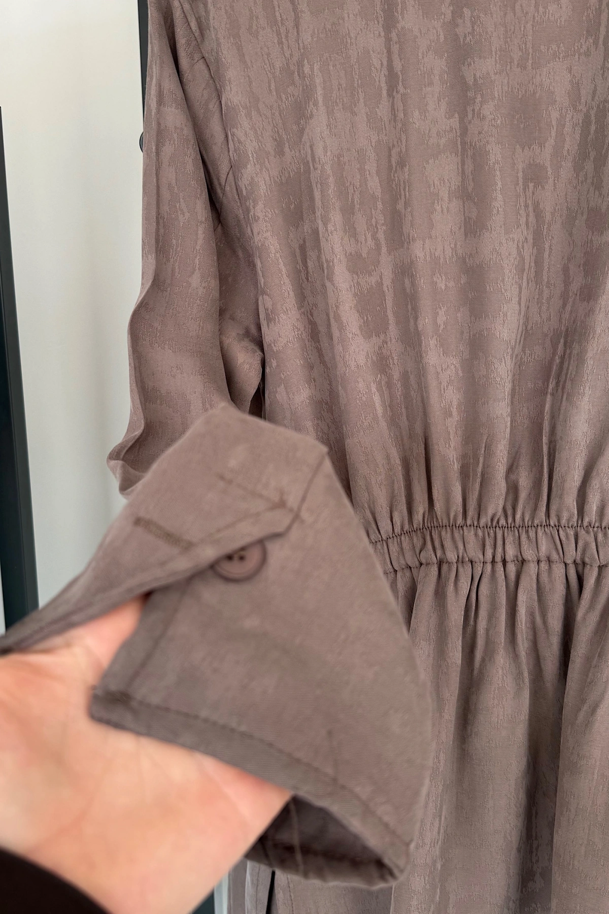Jakarlı Kimono Takım Kahverengi
