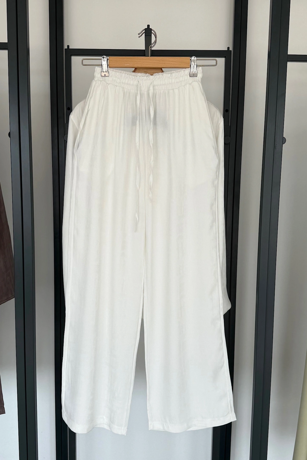 Jakarlı Kimono Takım Ekru