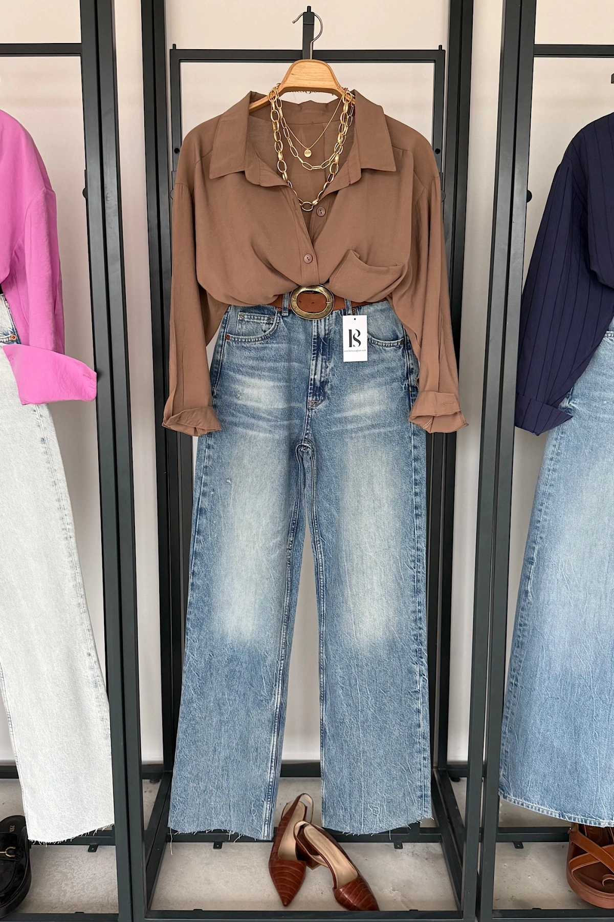 Full Length Wide Leg Jean Mavi Yıkamalı
