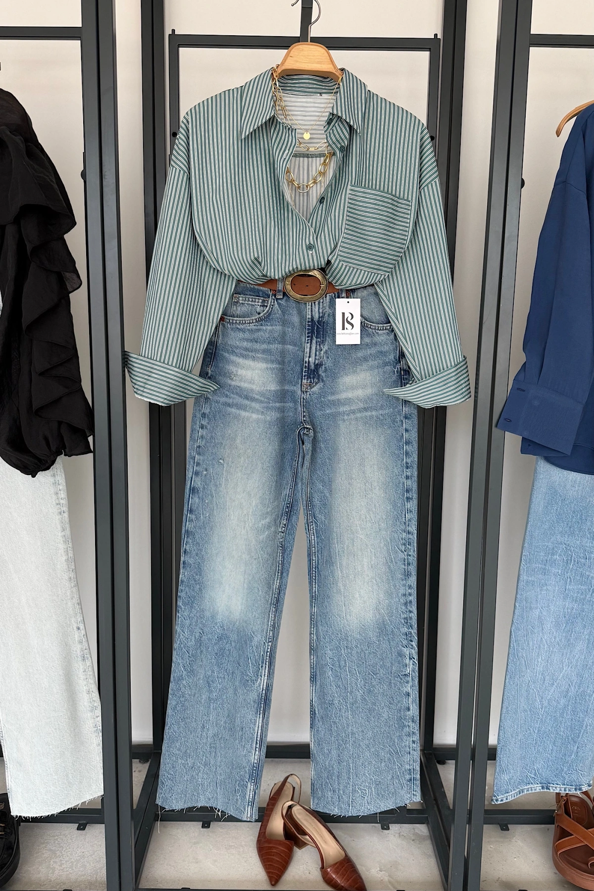 Full Length Wide Leg Jean Mavi Yıkamalı