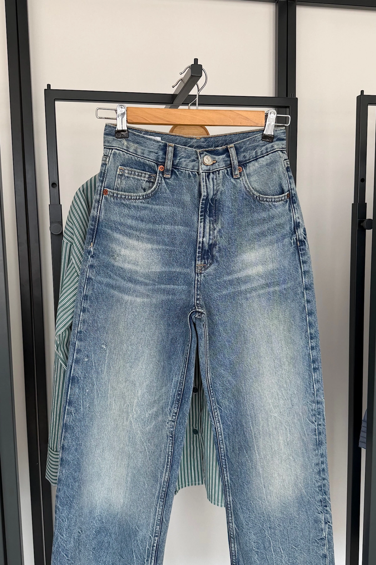 Full Length Wide Leg Jean Mavi Yıkamalı