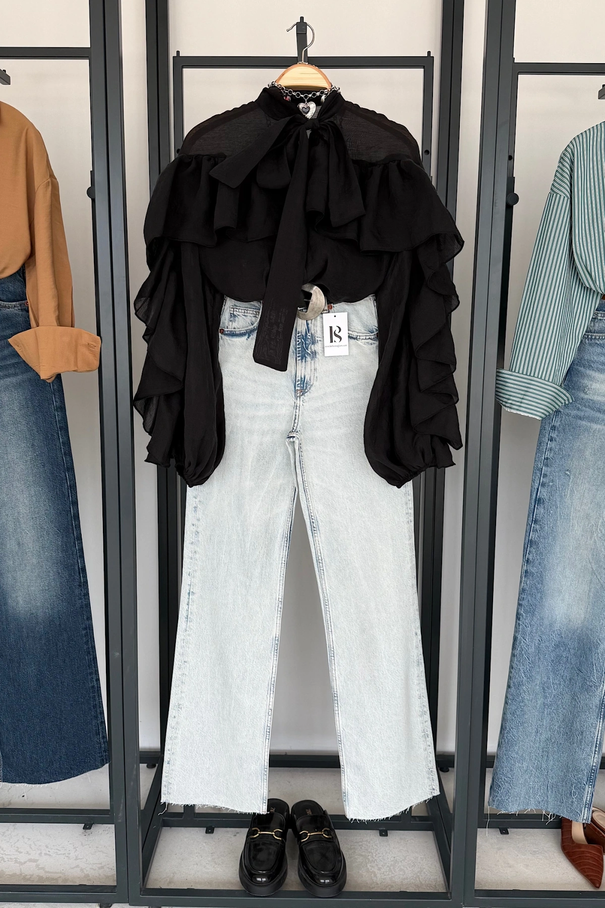 Full Length Wide Leg Jean Kar Yıkama