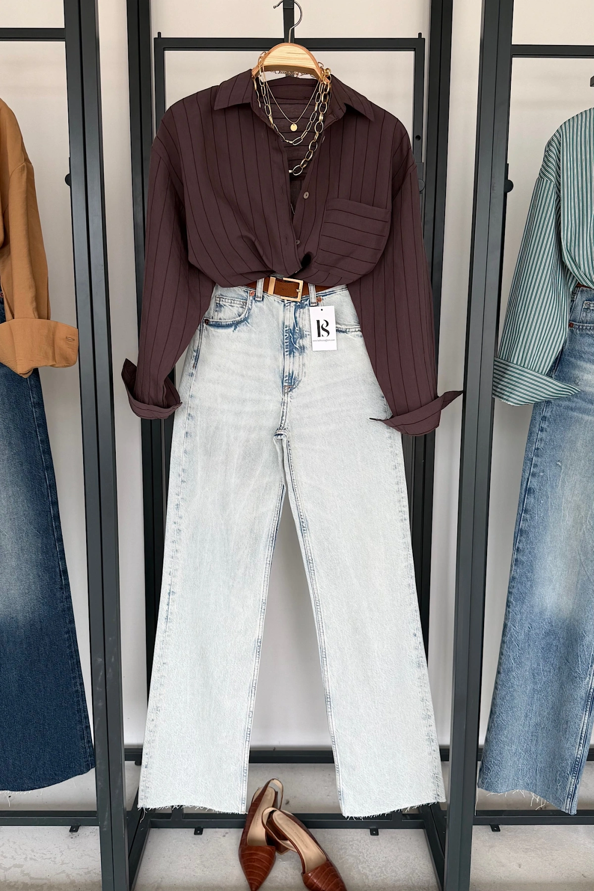 Full Length Wide Leg Jean Kar Yıkama