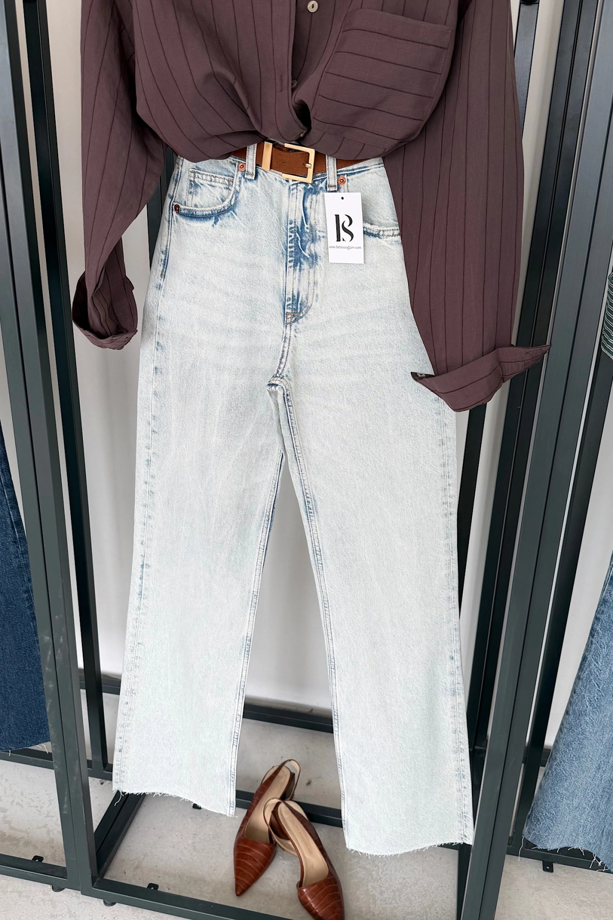 Full Length Wide Leg Jean Kar Yıkama
