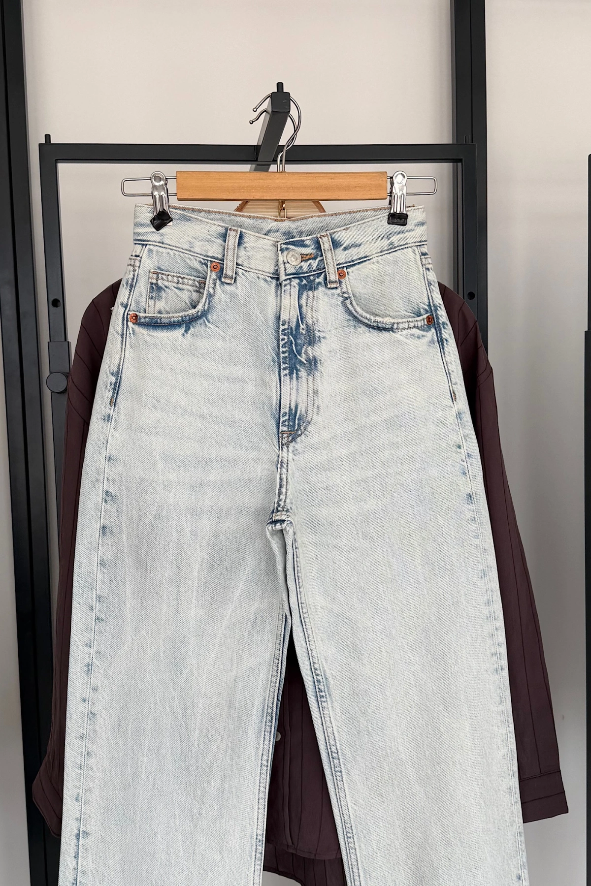 Full Length Wide Leg Jean Kar Yıkama