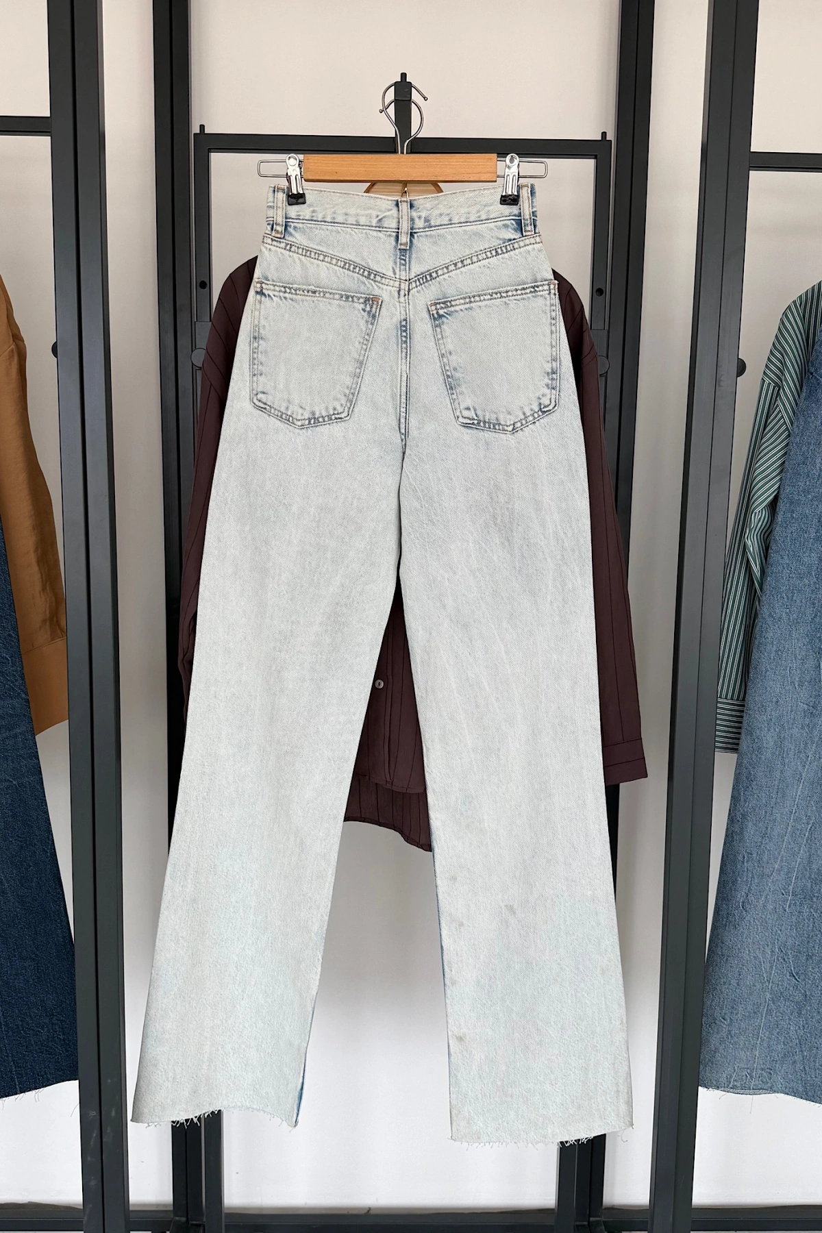 Full Length Wide Leg Jean Kar Yıkama