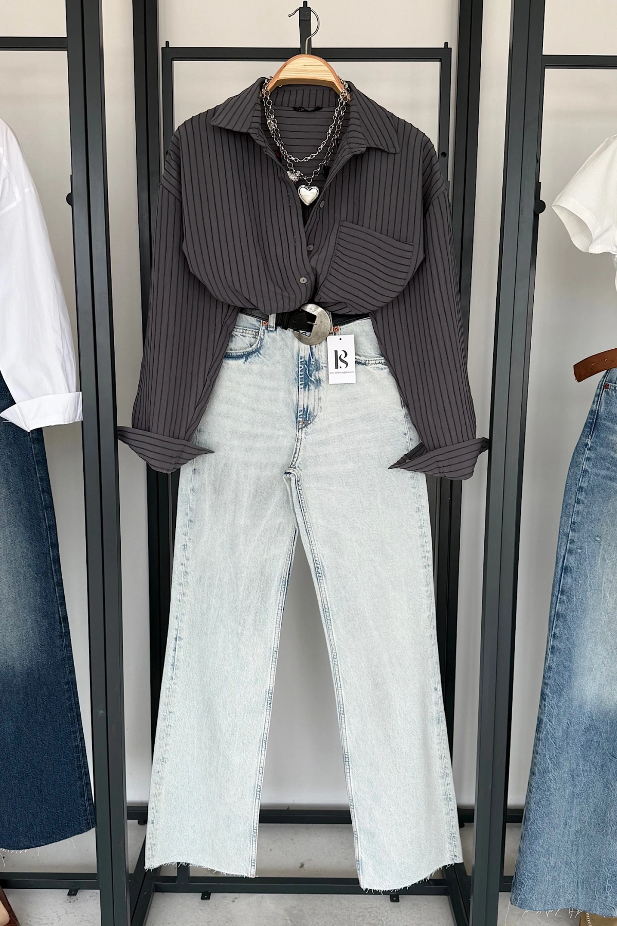 Full Length Wide Leg Jean Kar Yıkama