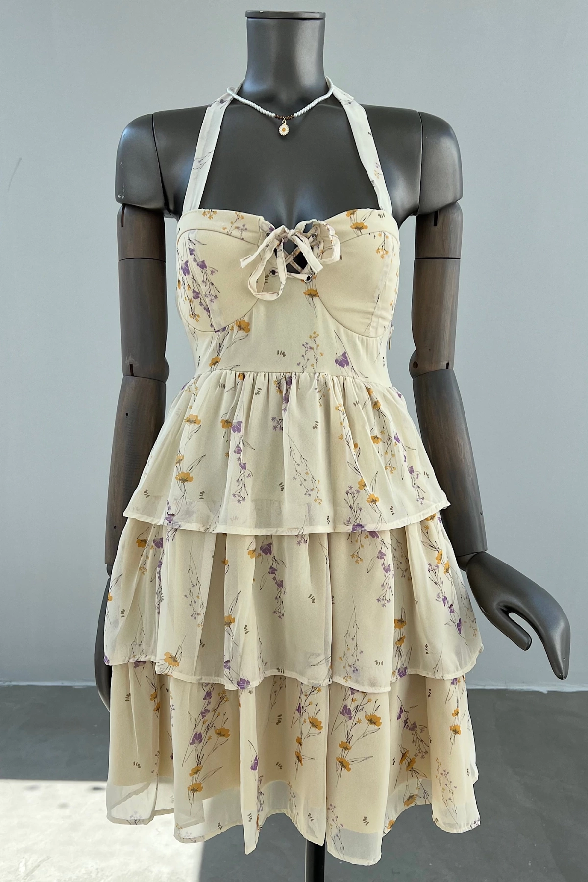 Minimal Chiffon Dress with Straps
