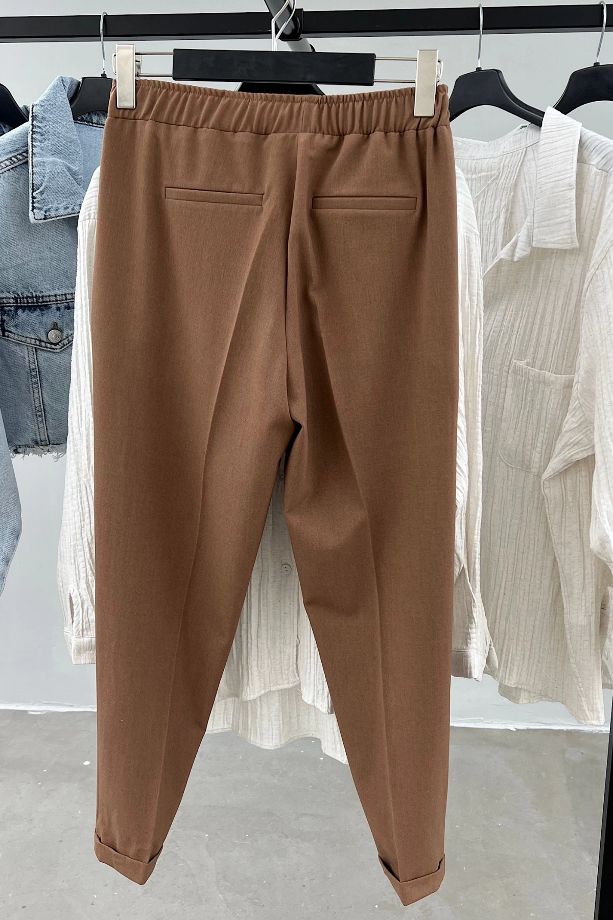Lace-Up Double Leg Brown Trousers