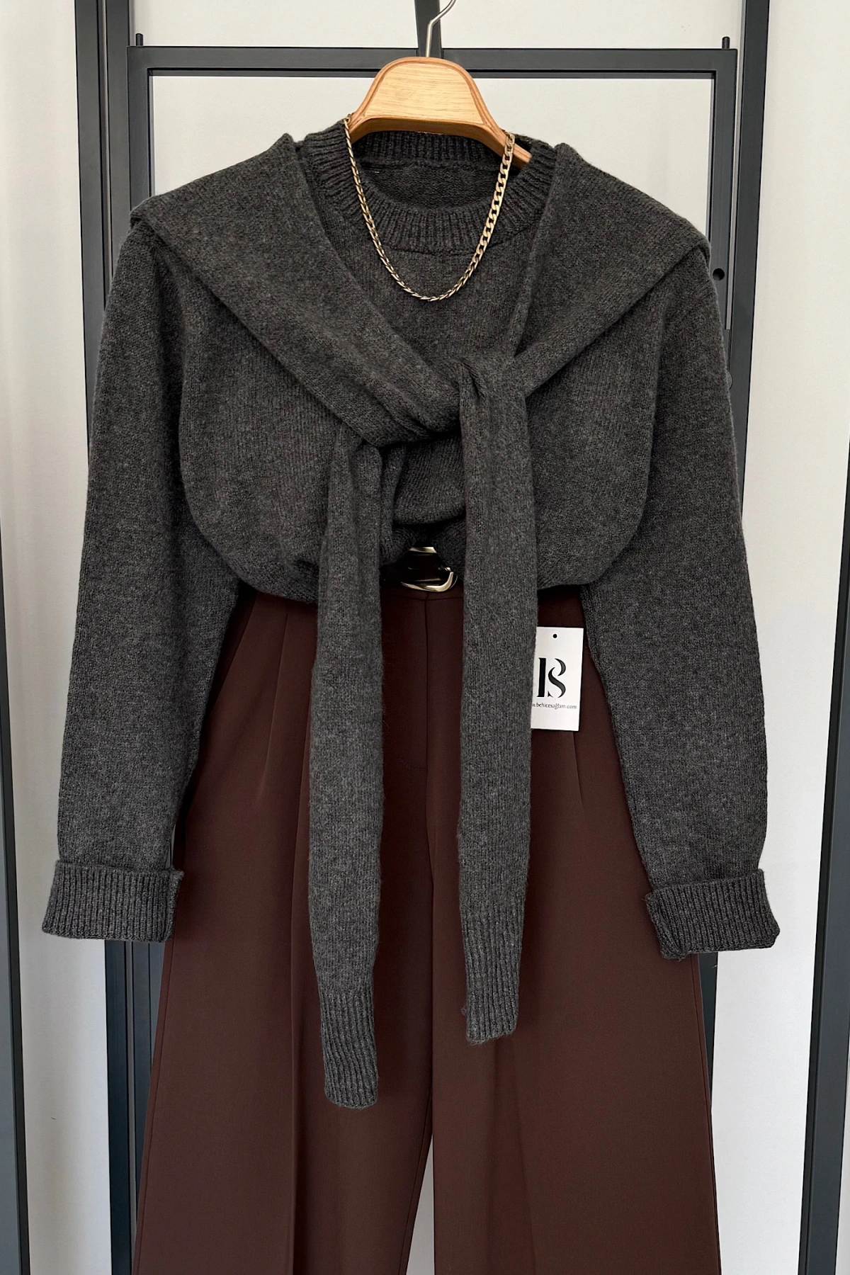 Bağlamalı Kazak Antrasit