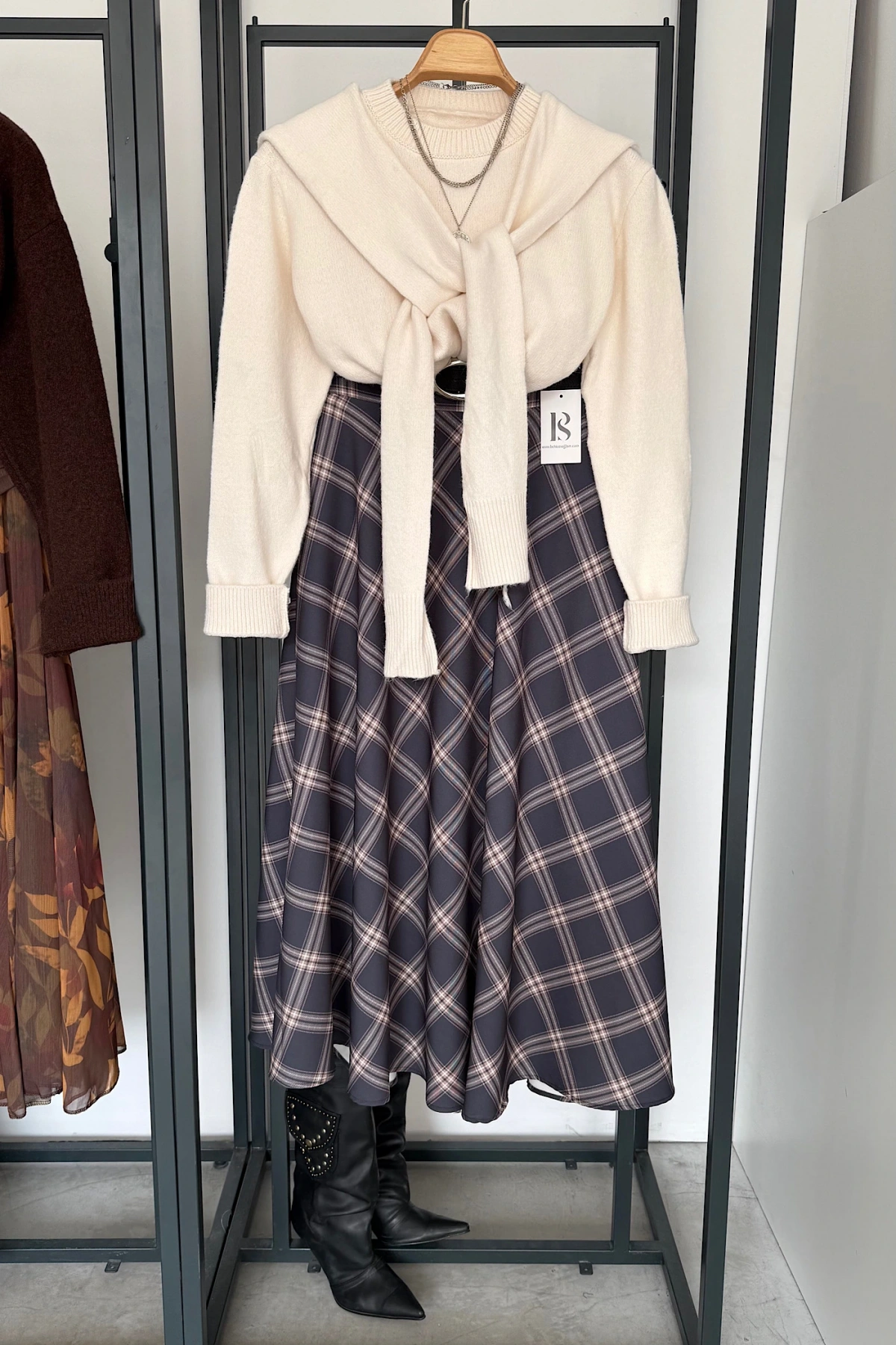 Bağlamalı Kazak Krem