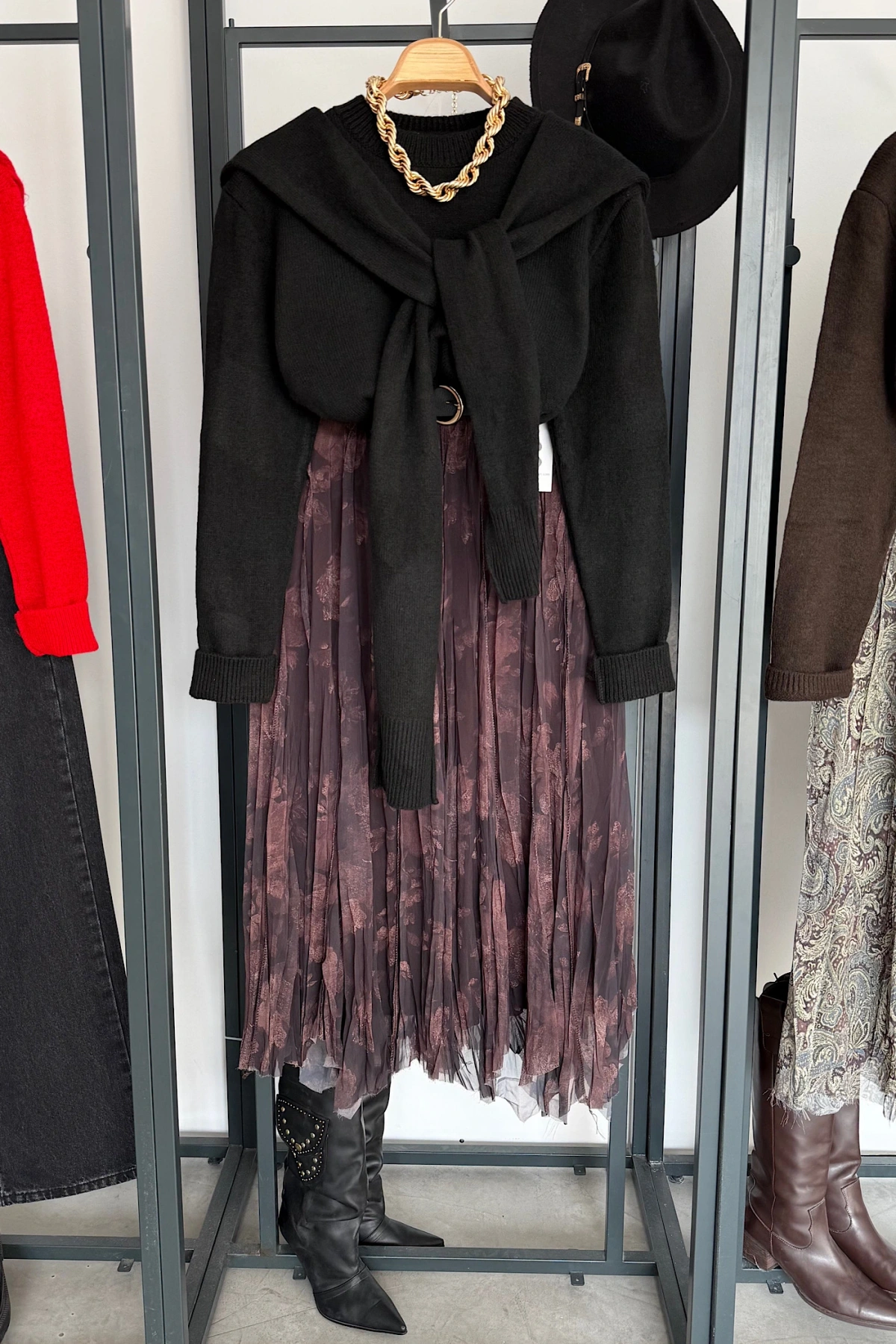 Bağlamalı Kazak Siyah