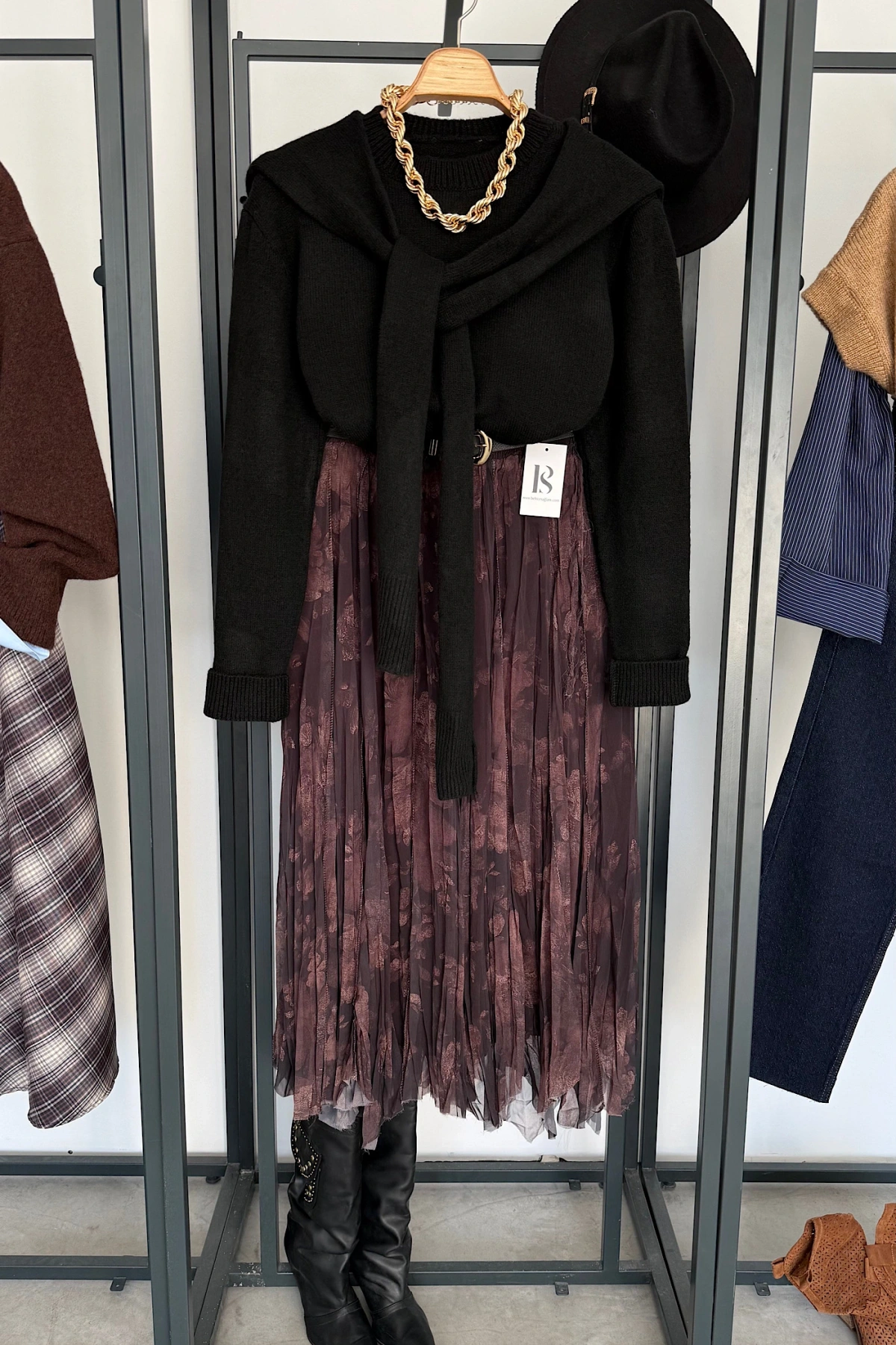 Bağlamalı Kazak Siyah