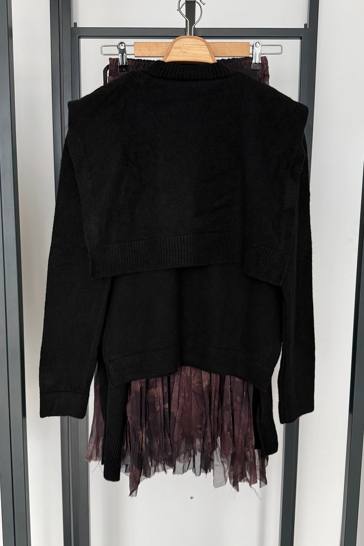 Bağlamalı Kazak Siyah