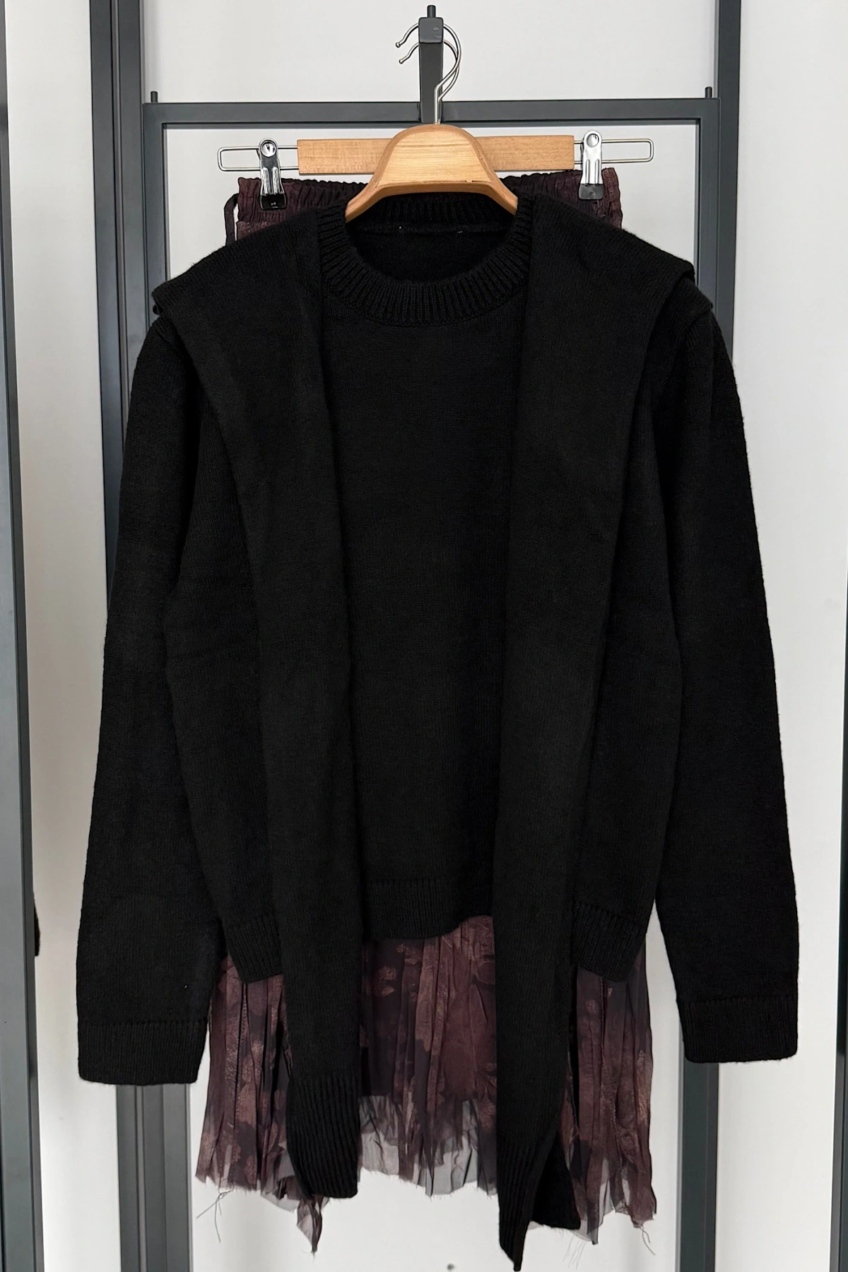 Bağlamalı Kazak Siyah