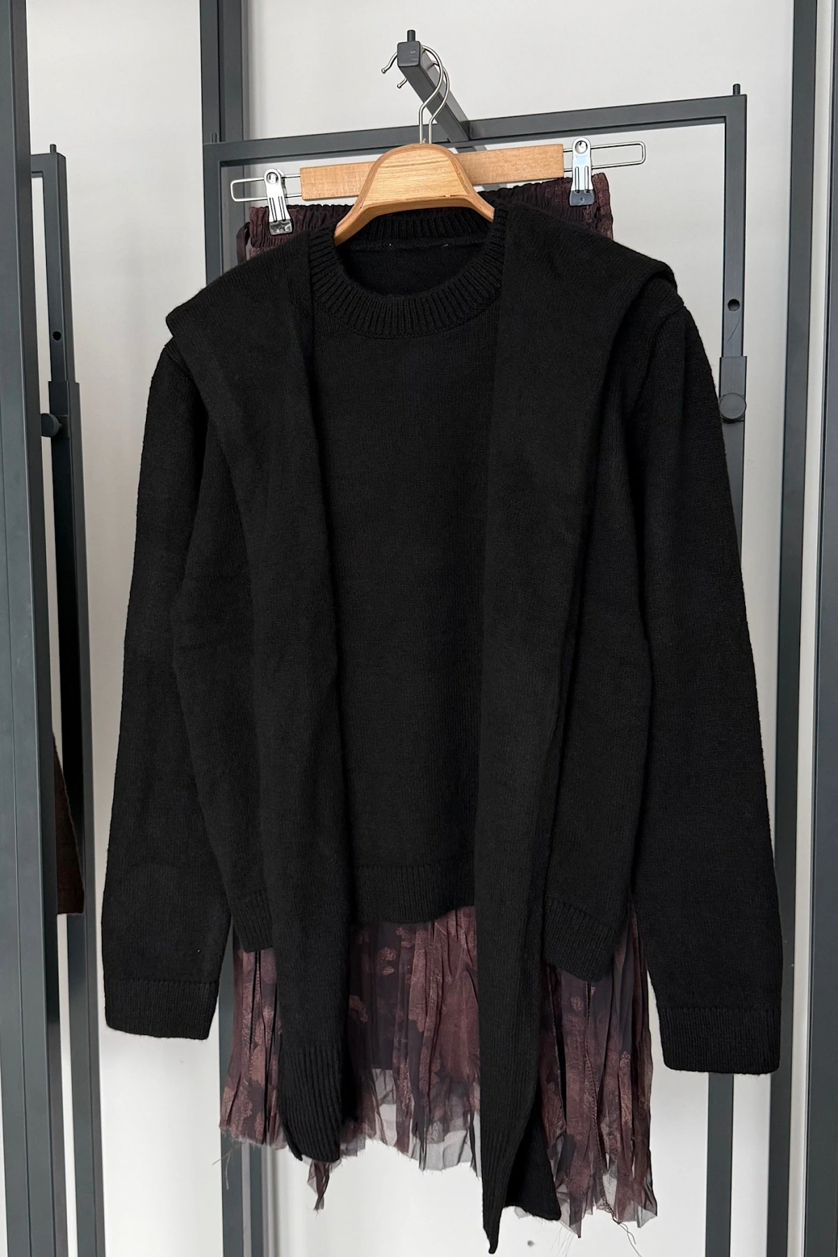 Bağlamalı Kazak Siyah