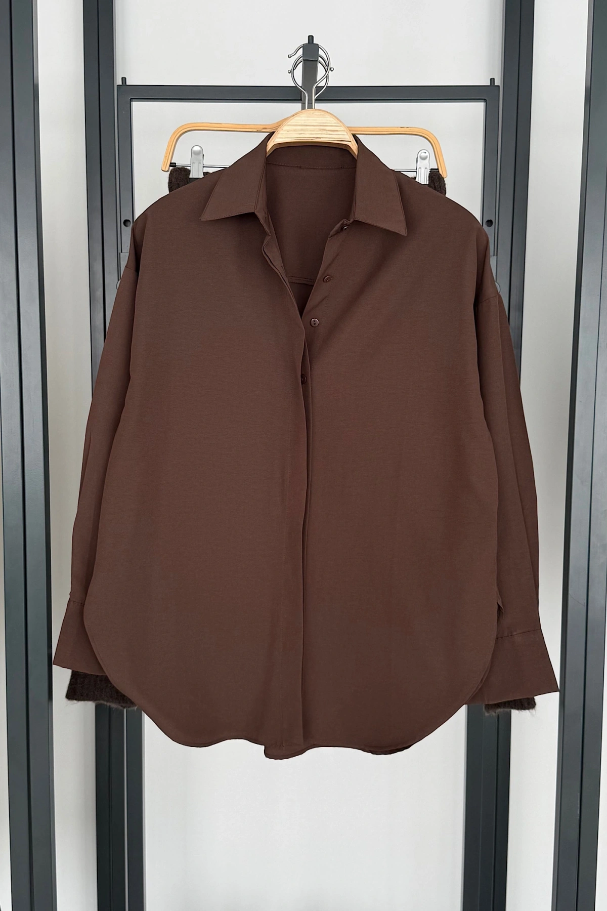 Basic Poplin Gömlek Kahverengi