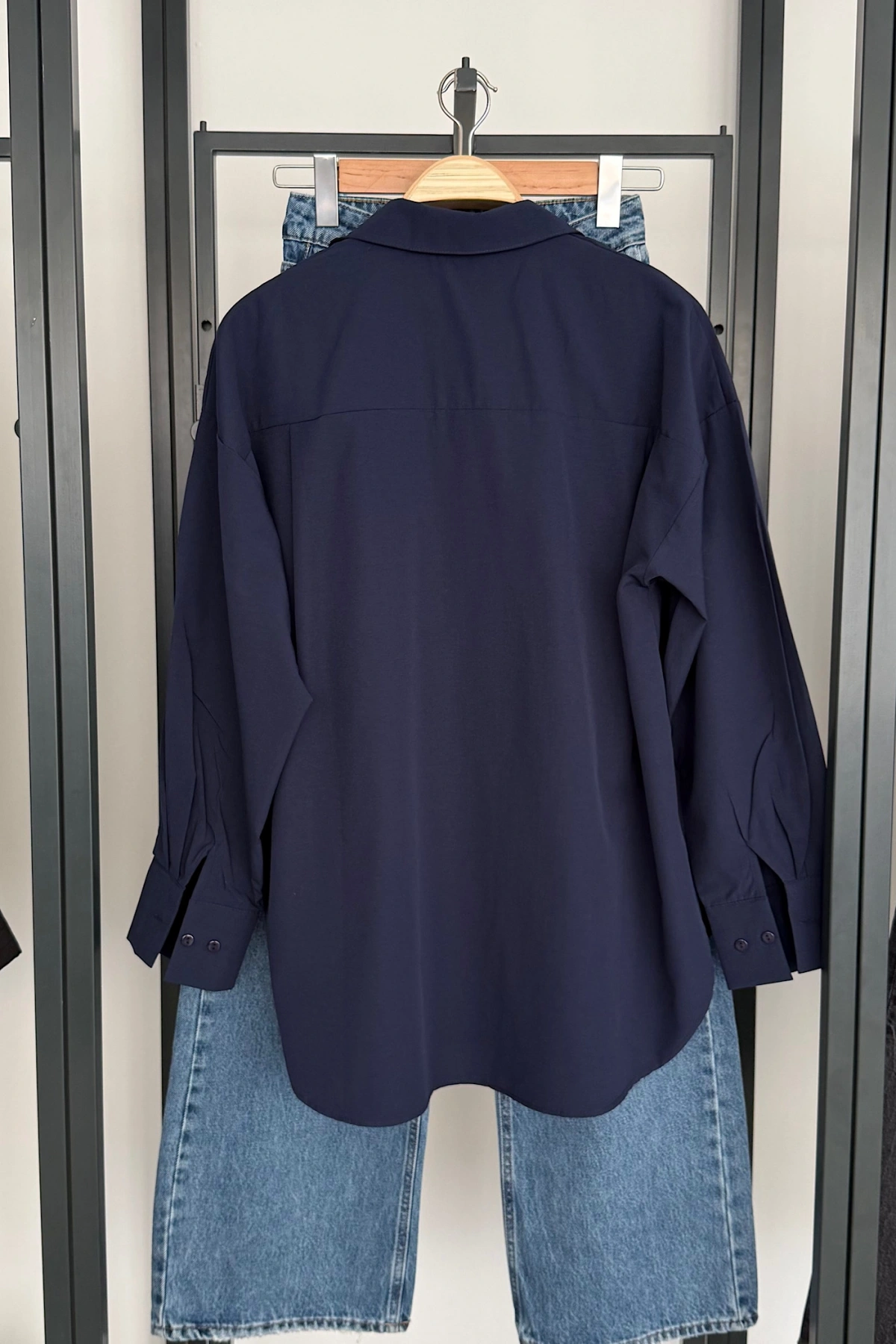 Basic Poplin Gömlek Lacivert