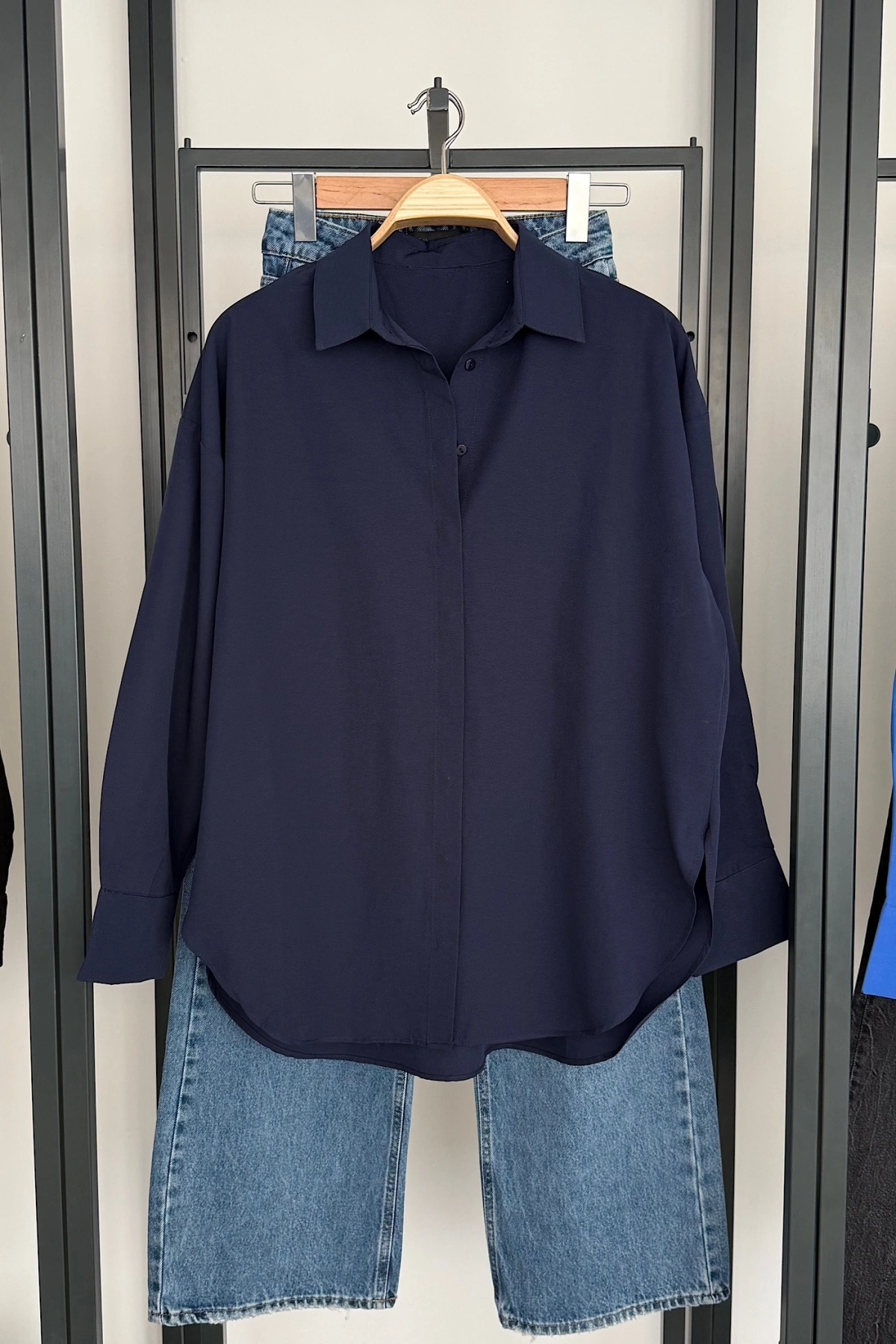 Basic Poplin Gömlek Lacivert