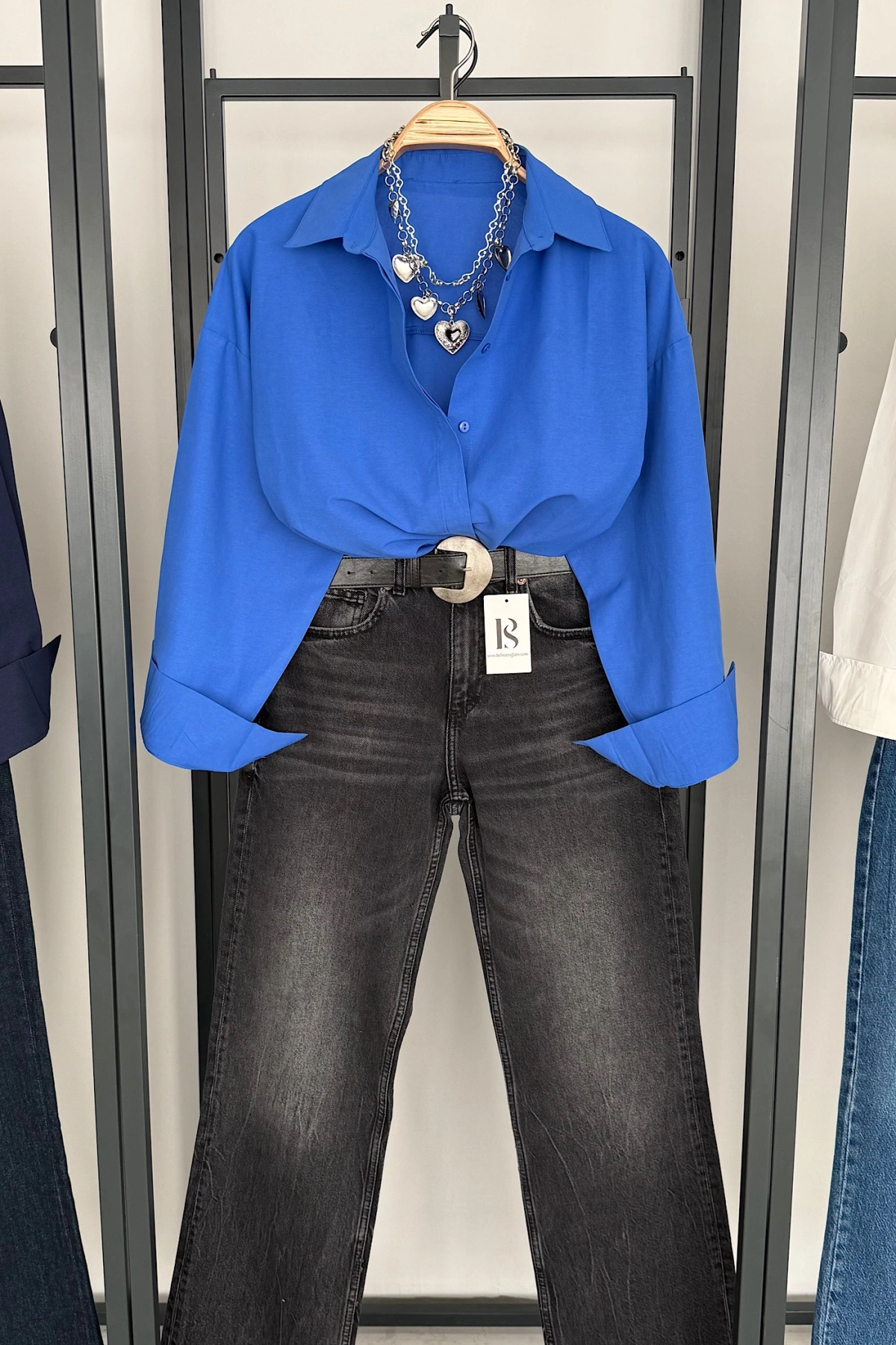 Basic Poplin Gömlek Saks Mavi