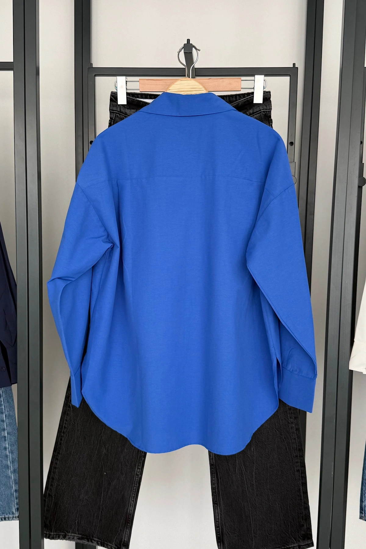 Basic Poplin Gömlek Saks Mavi