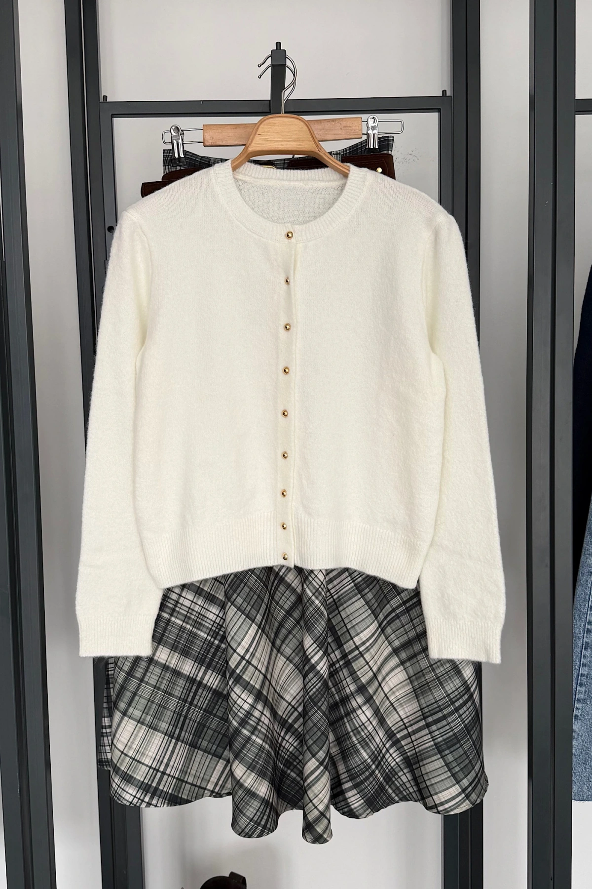 Basic Triko Hırka Ekru