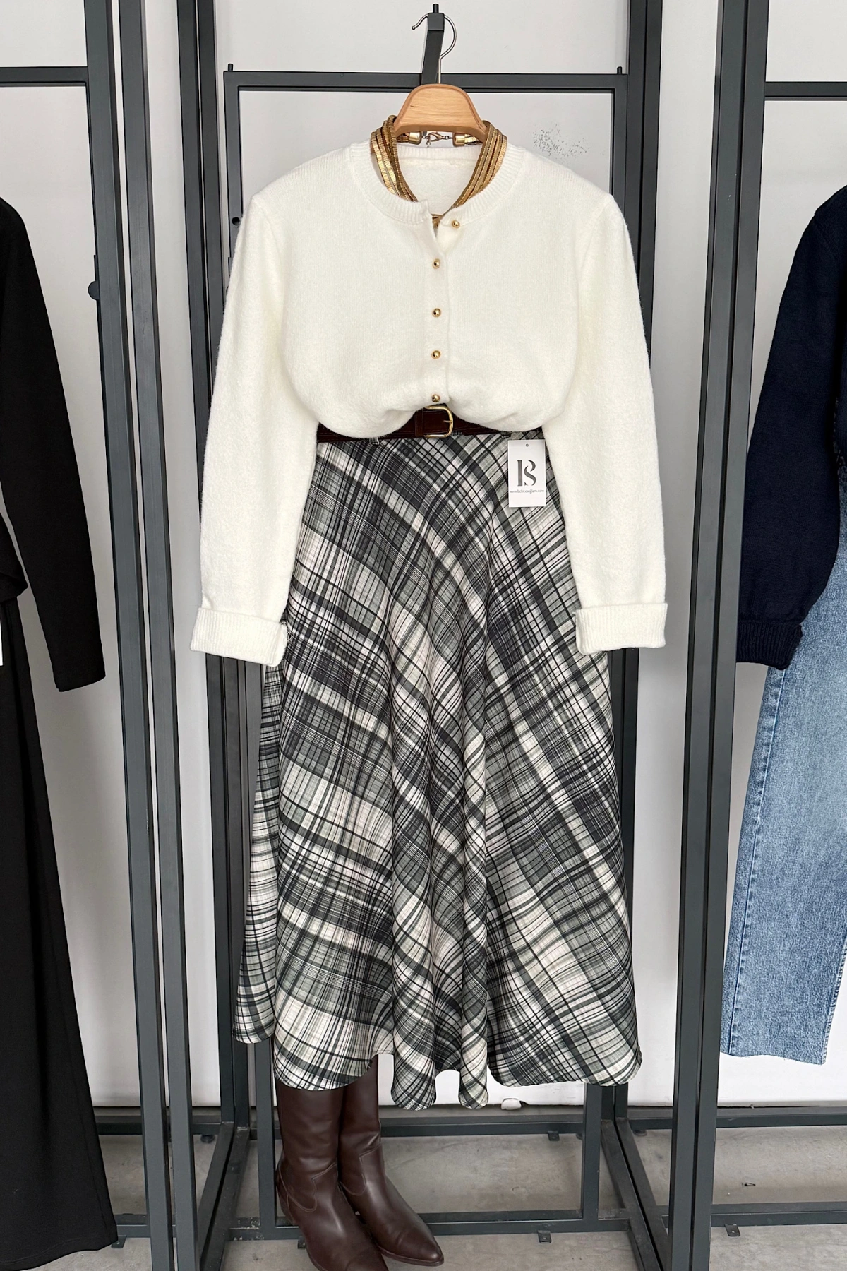 Basic Triko Hırka Ekru