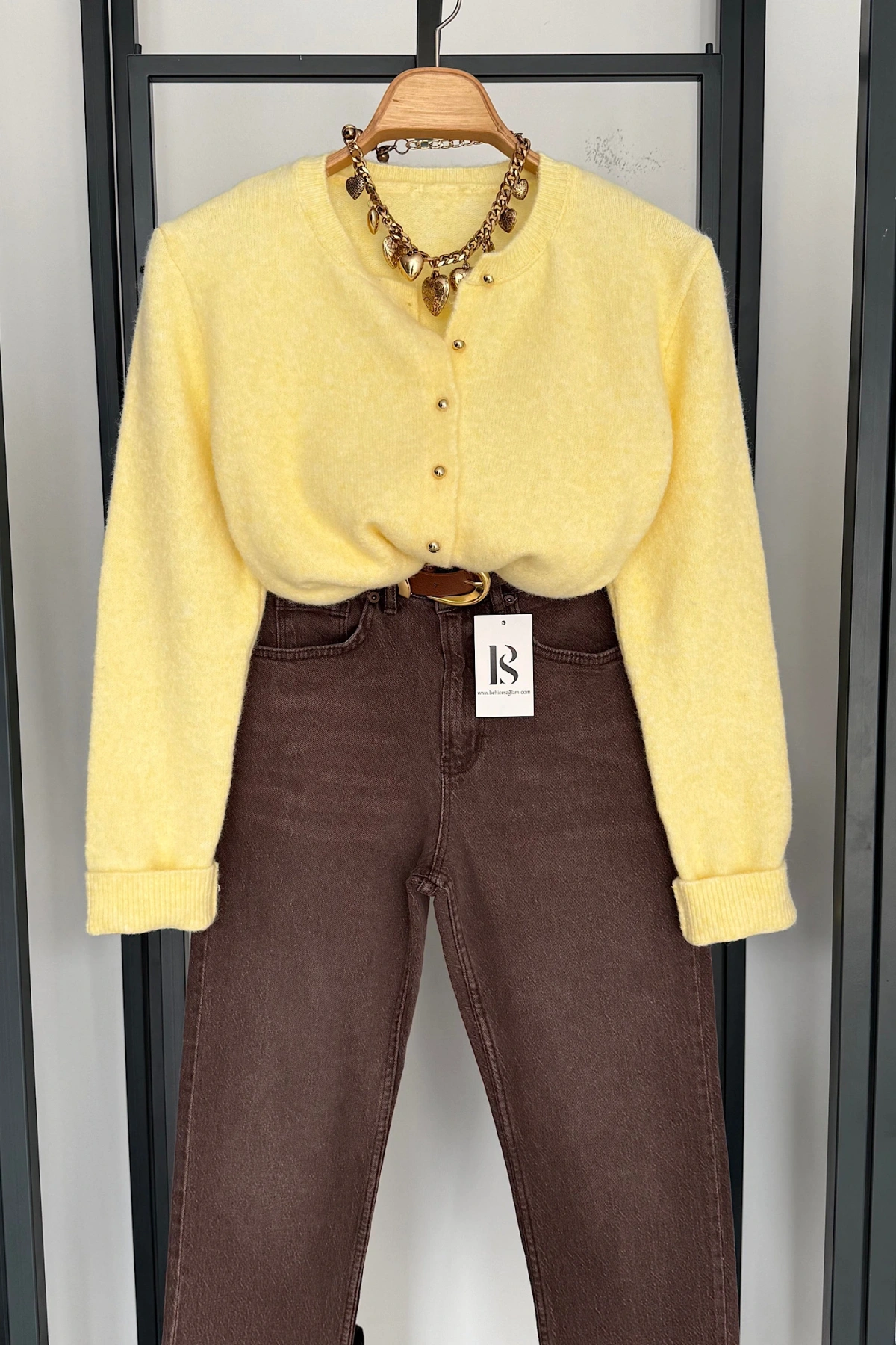 Basic Triko Hırka Sarı