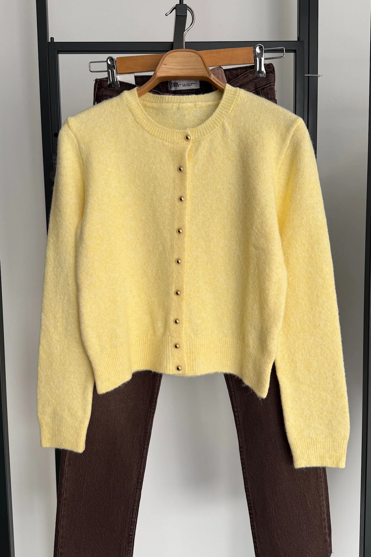 Basic Triko Hırka Sarı