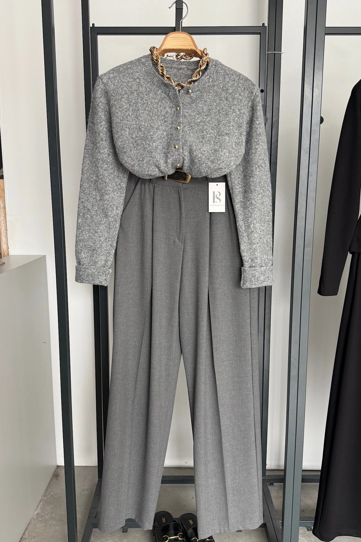 Basic Triko Hırka Gri