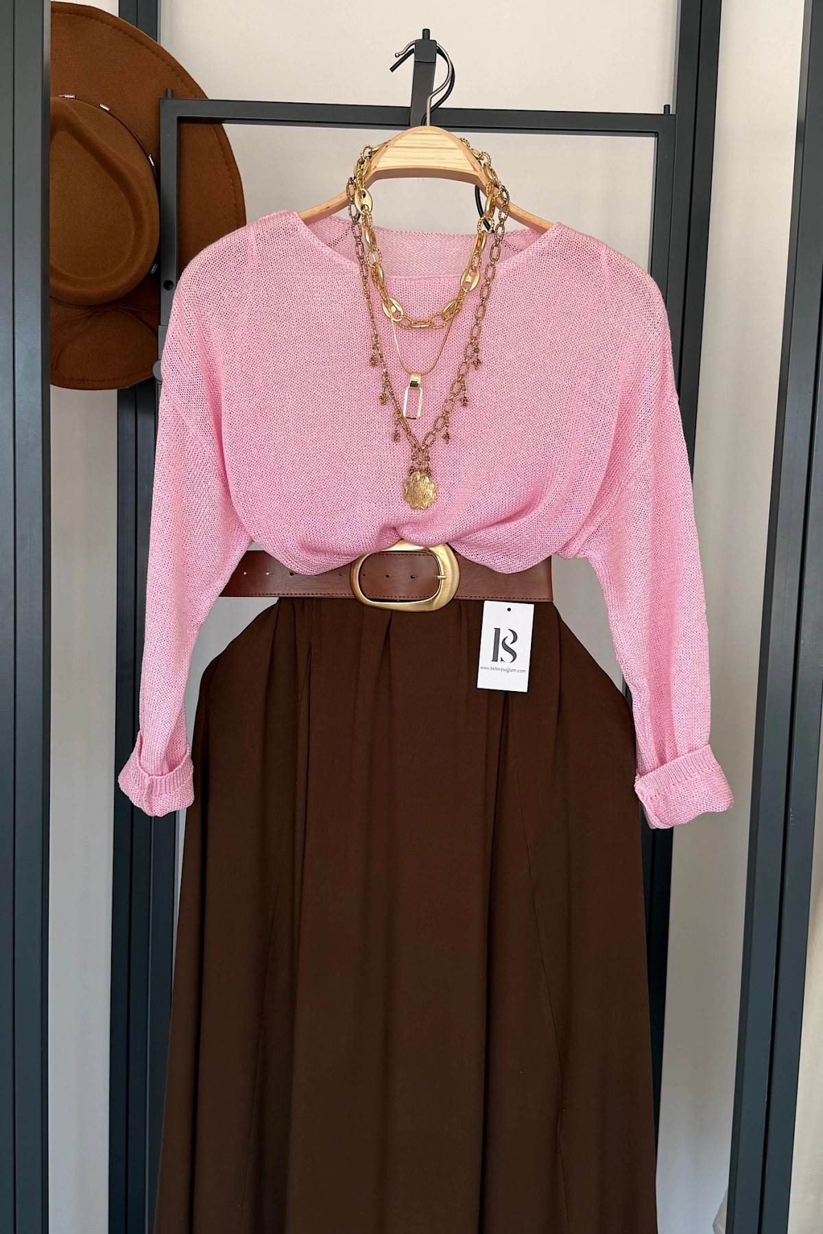 Basic Triko Kazak Pembe