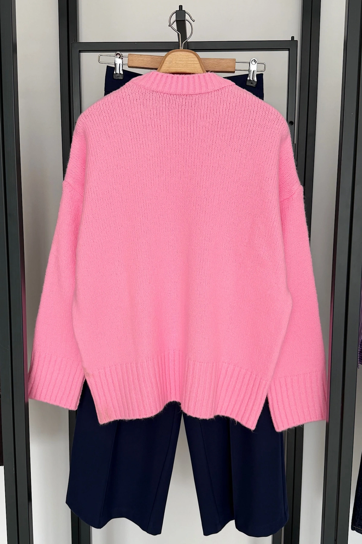 Basic Triko Kazak Şeker Pembe