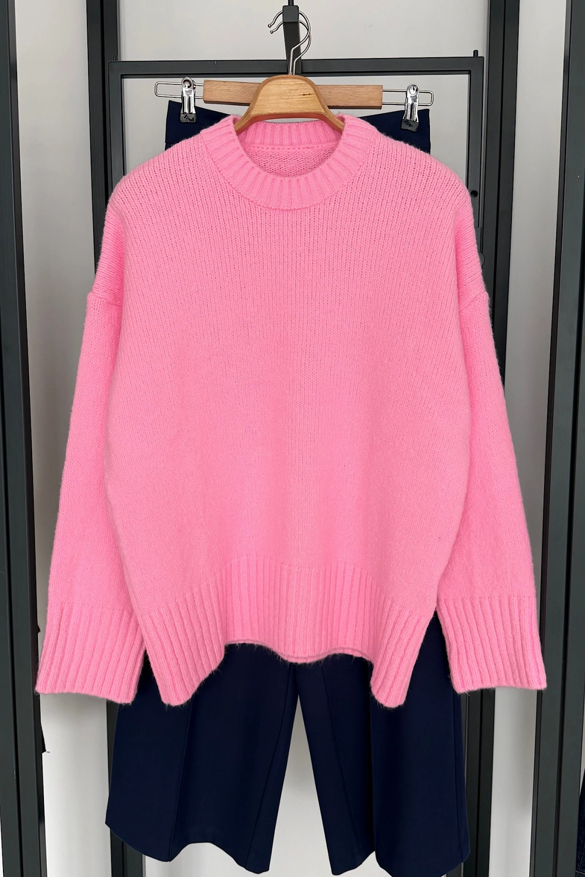 Basic Triko Kazak Şeker Pembe