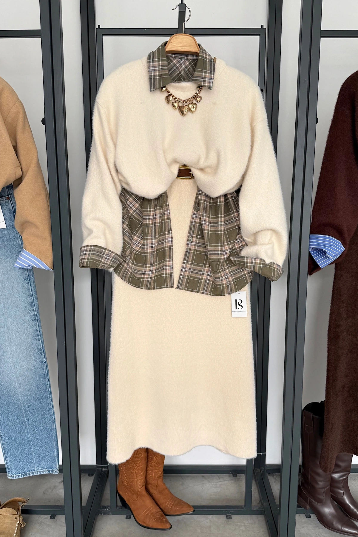 Basic Tüylü Kazak Krem