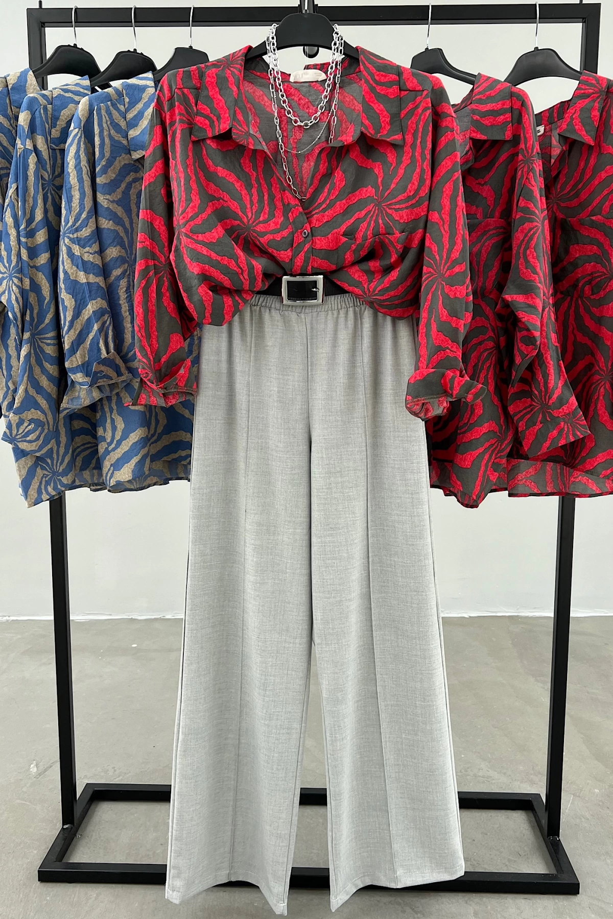 Tie Waist Elastic Trousers