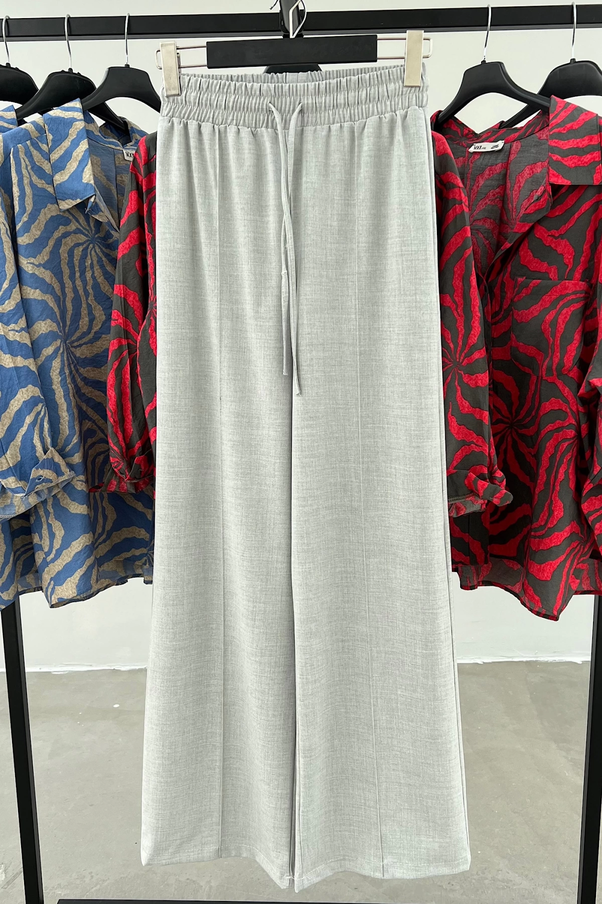 Tie Waist Elastic Trousers