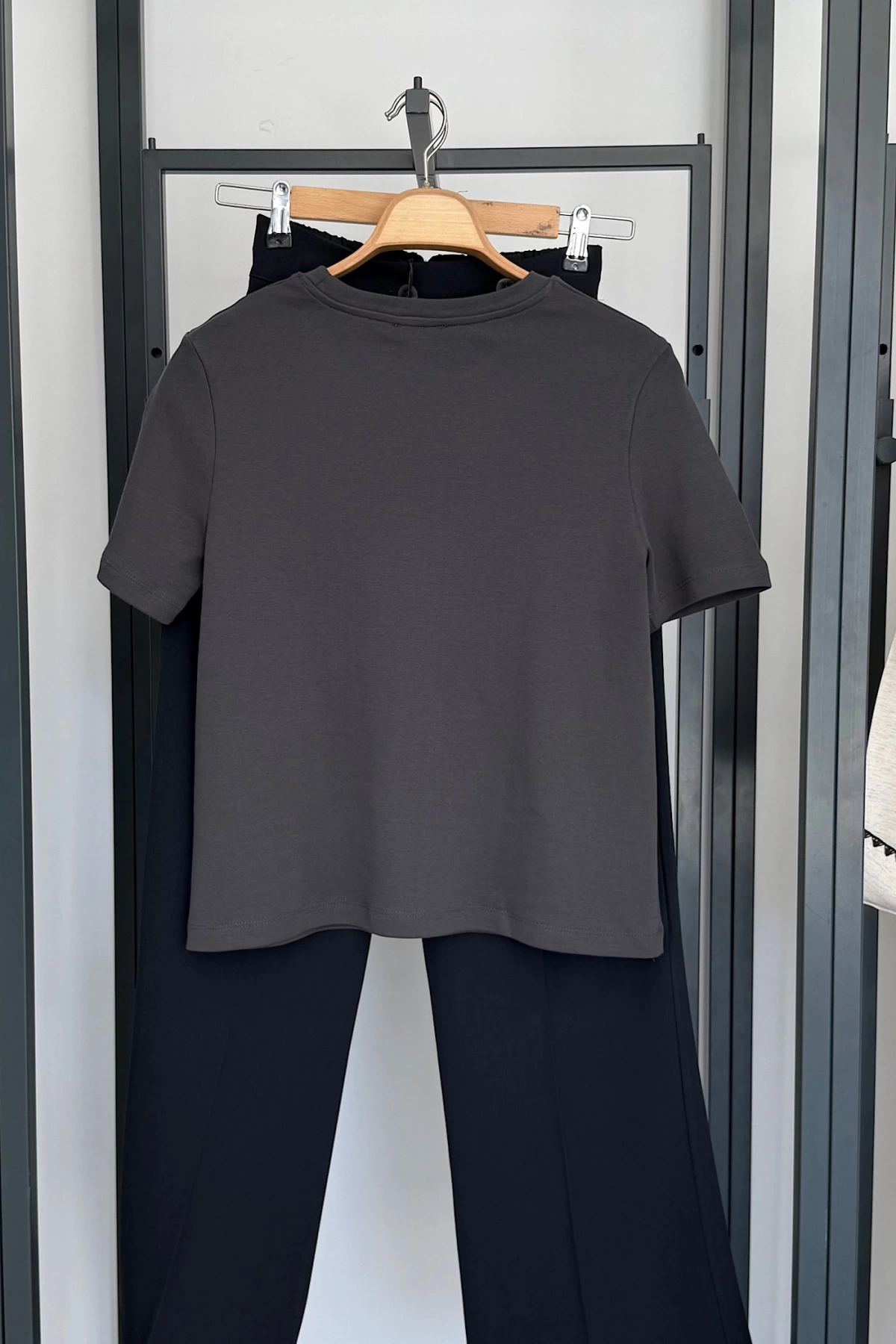 Bisiklet Yaka T-shirt Antrasit