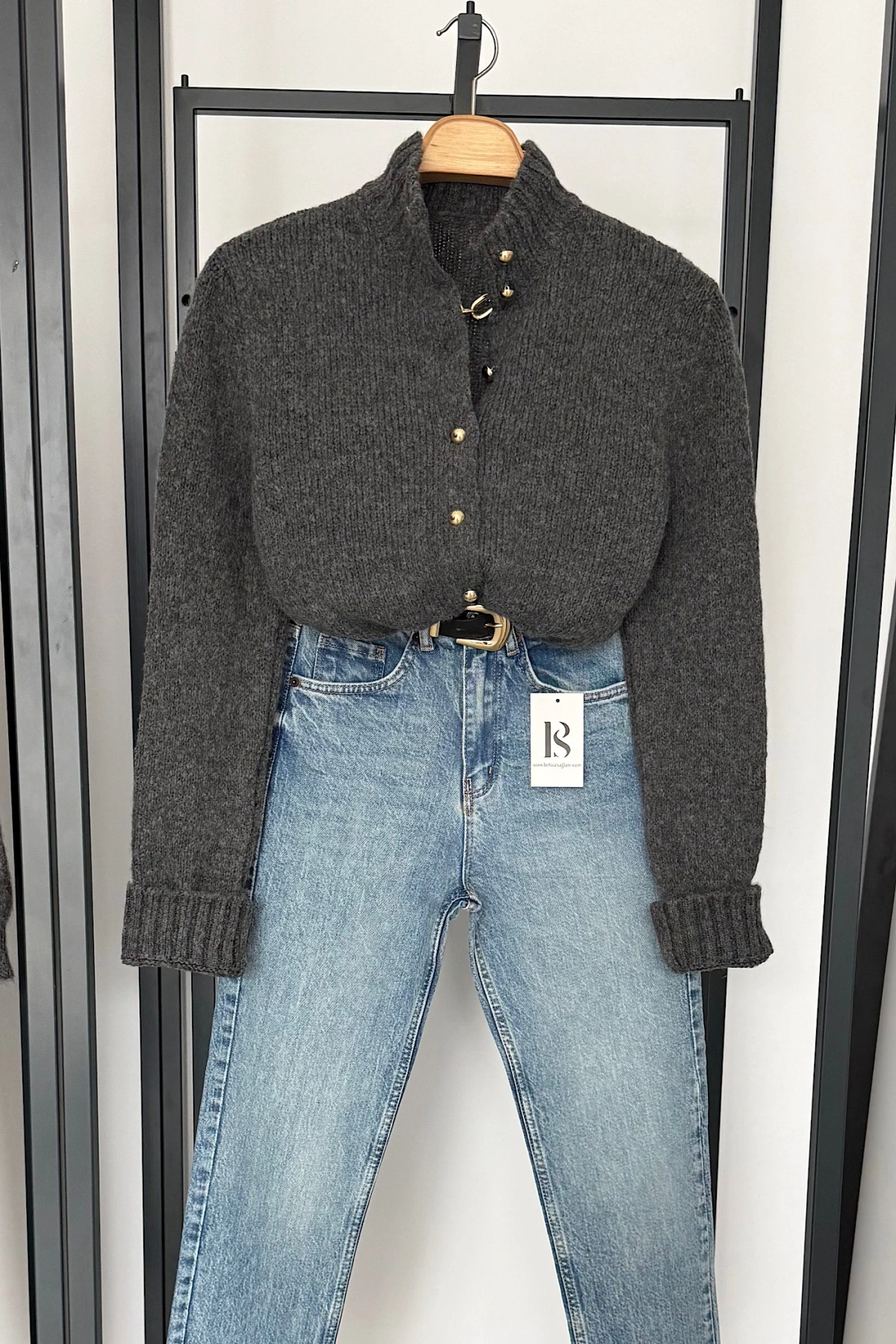 Boğazlı Hırka Antrasit