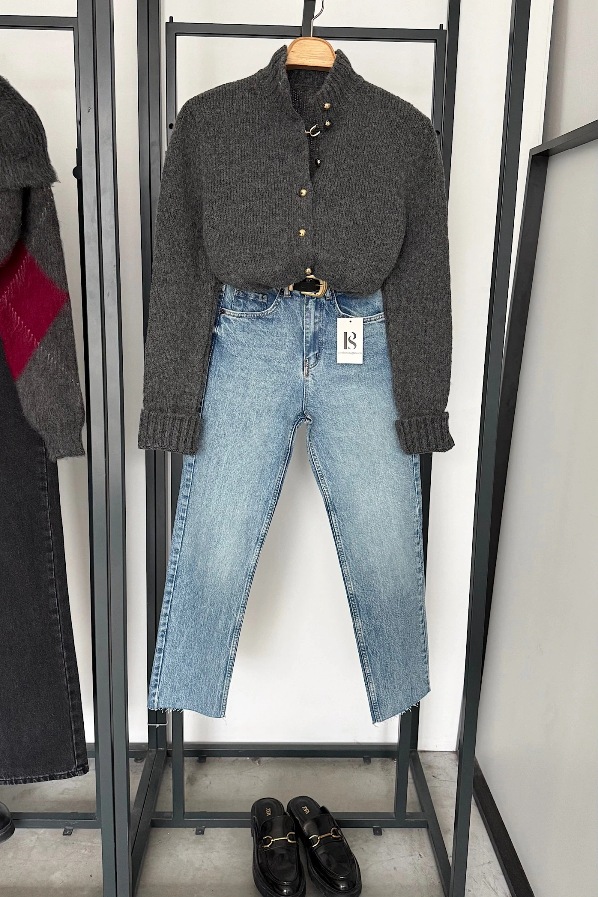 Boğazlı Hırka Antrasit