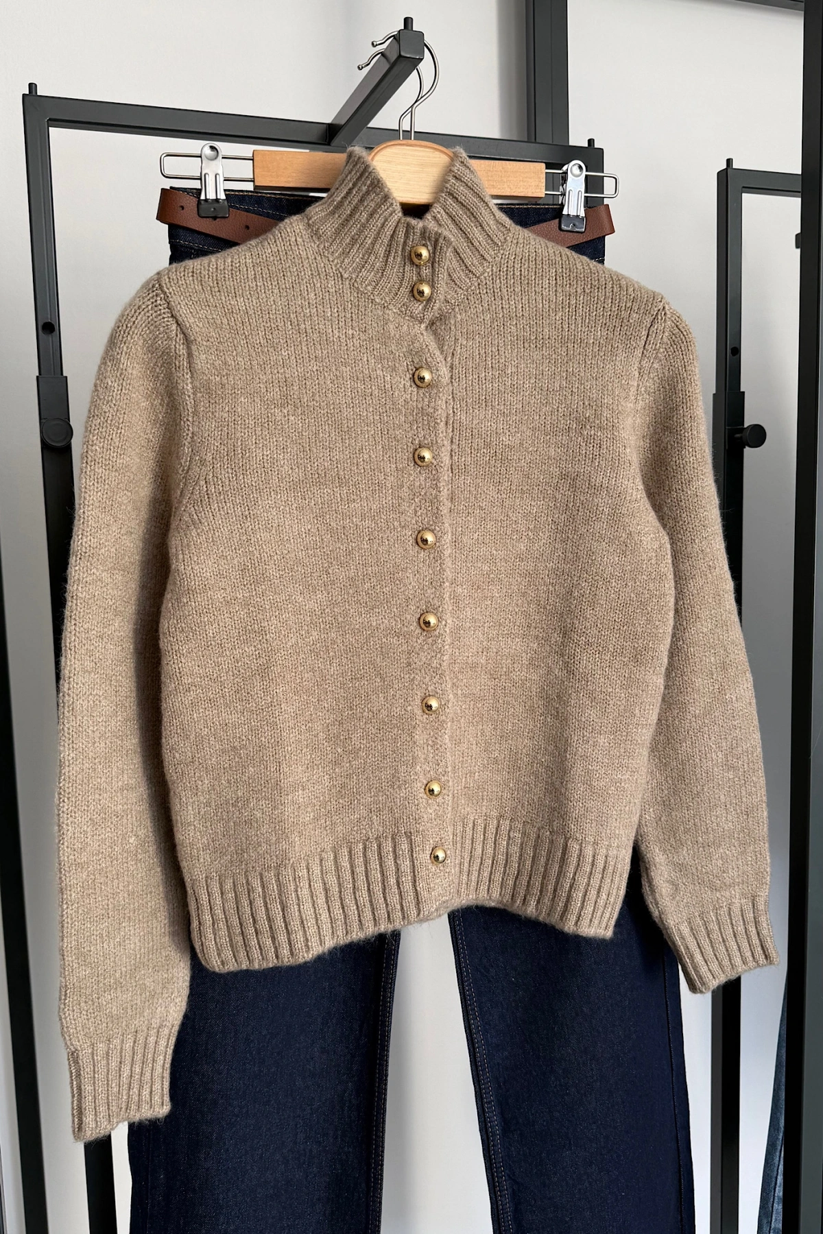 Boğazlı Hırka Vizon