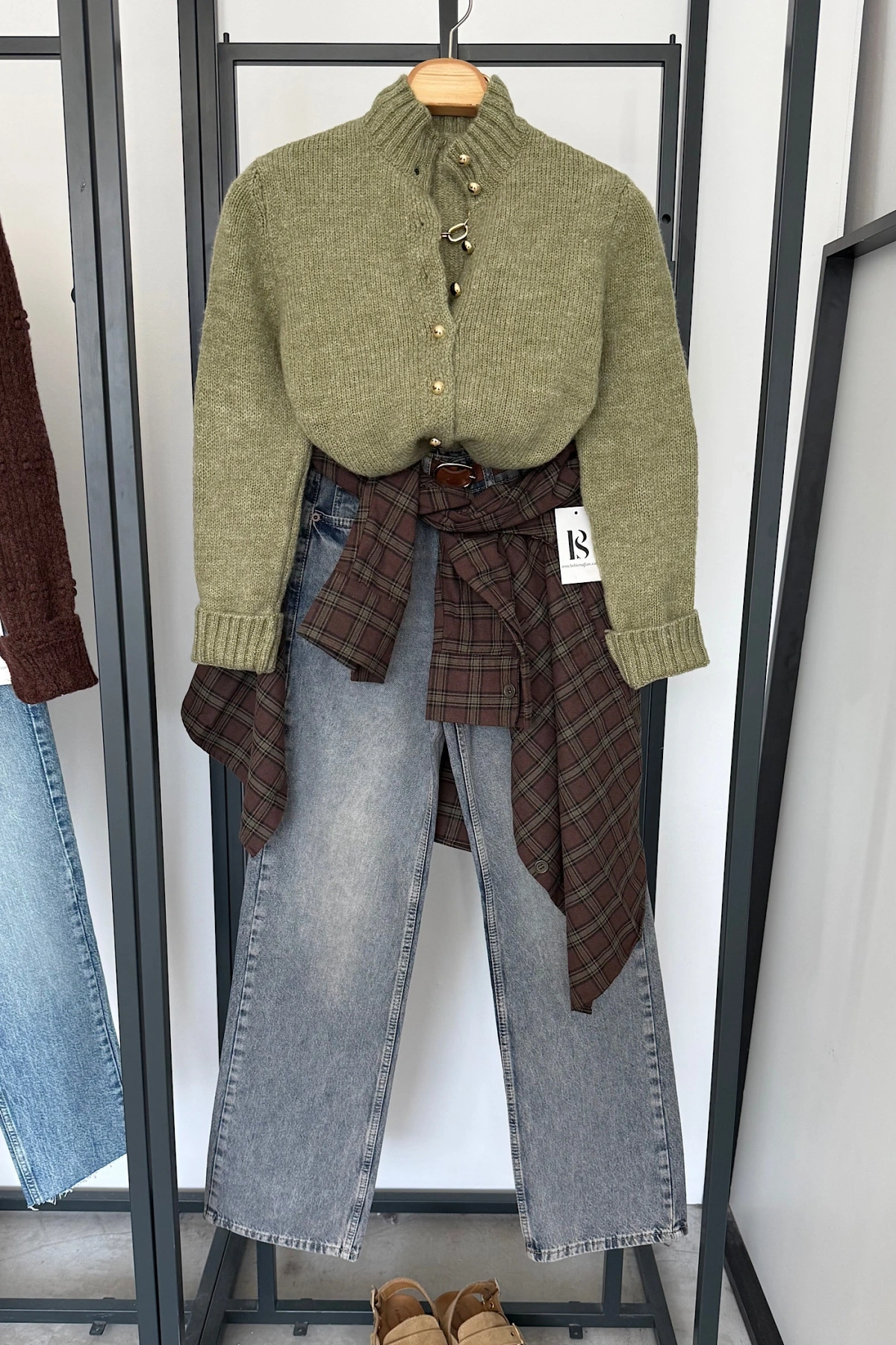 Boğazlı Hırka Yeşil