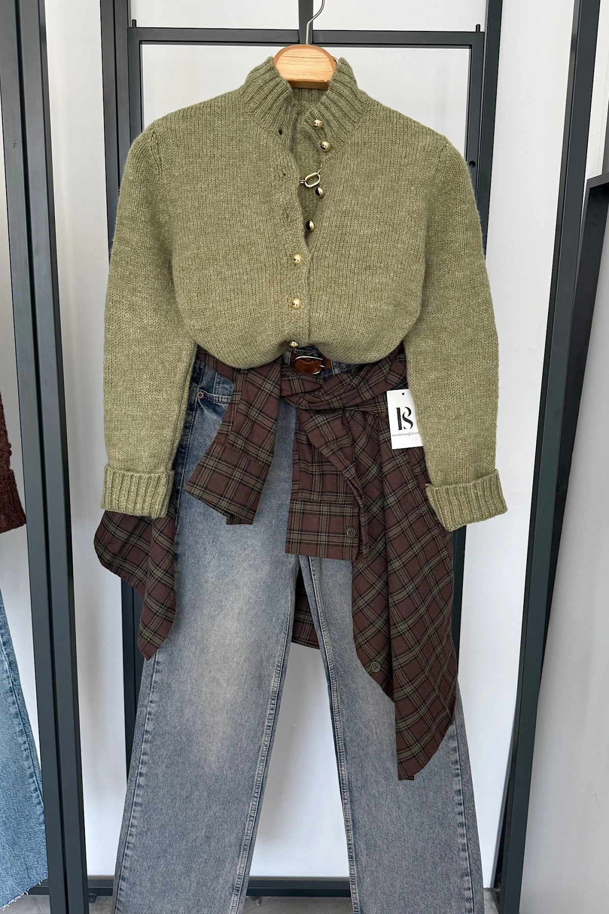 Boğazlı Hırka Yeşil