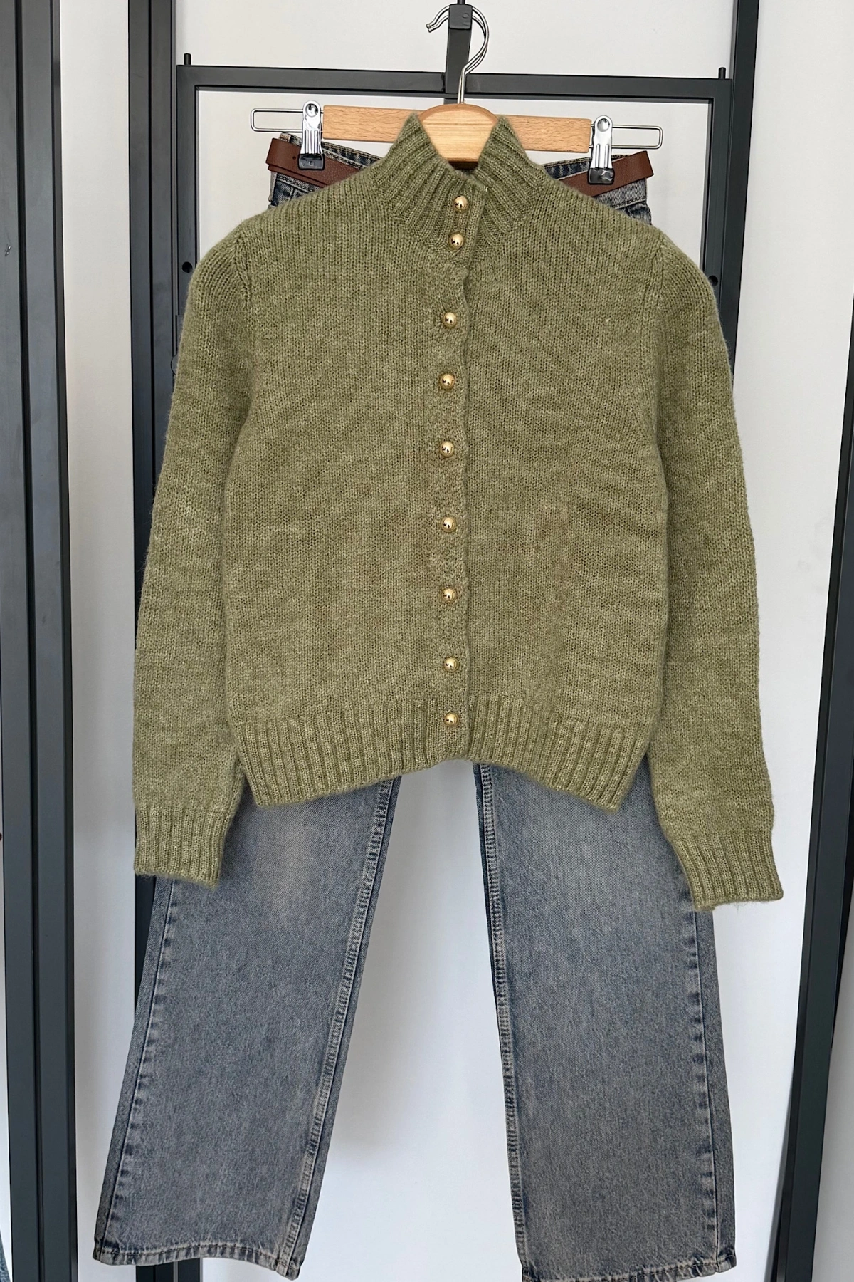 Boğazlı Hırka Yeşil