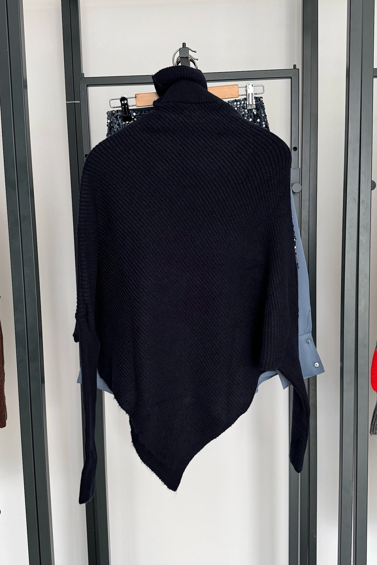 Boğazlı Triko Kazak Lacivert