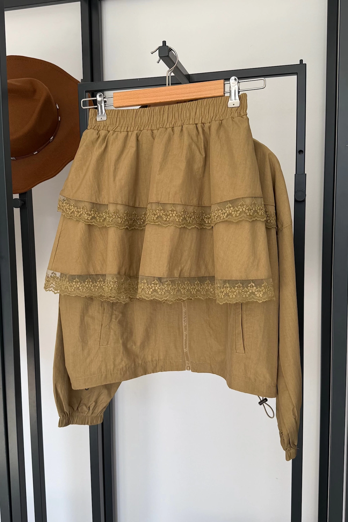 Bomber Ceket Etekli Takım Olive