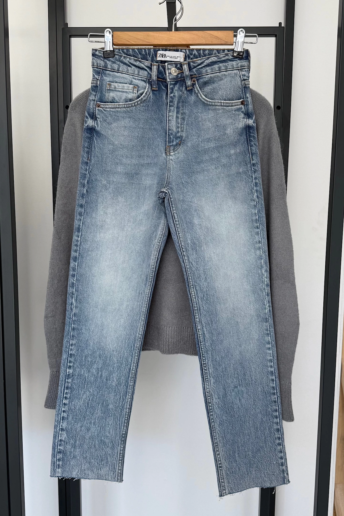 Boyfit Kesik Jean Açık Mavi