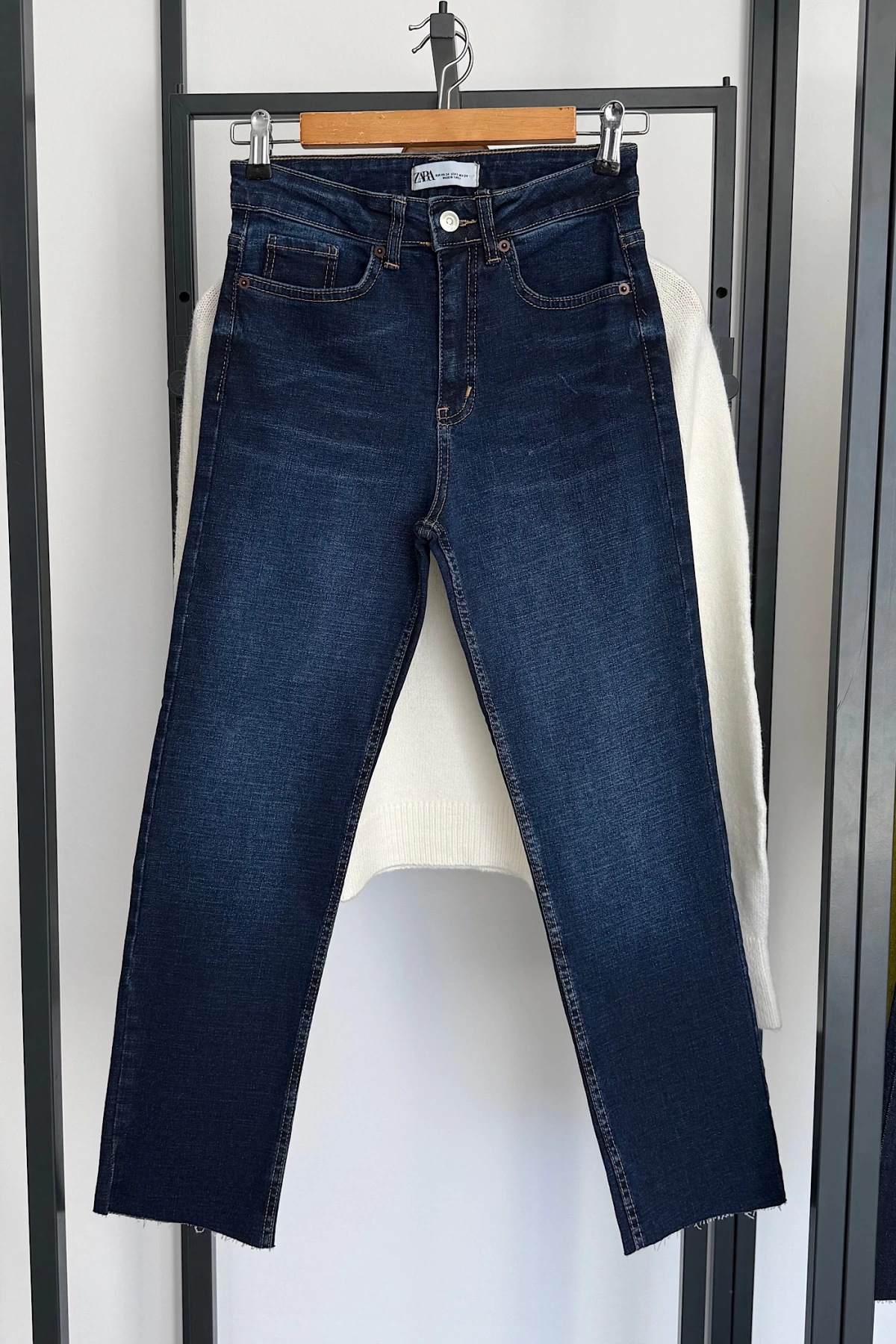Boyfit Kesik Jean Lacivert